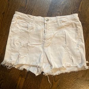 Vervet White Denim High Waisted Shorts